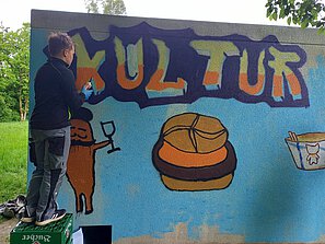 Graffitikunstprojekt an der Mittelschule Buchloe