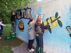 Graffitikunstprojekt an der Mittelschule Buchloe